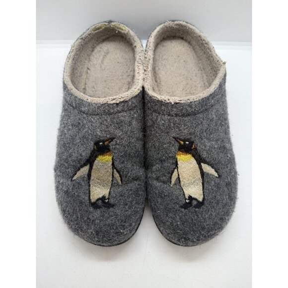 LL Bean Daybreak Slippers Penguin Wool Scuffs Clogs Fleece Lined Women 10 305194 - Picture 1 of 10